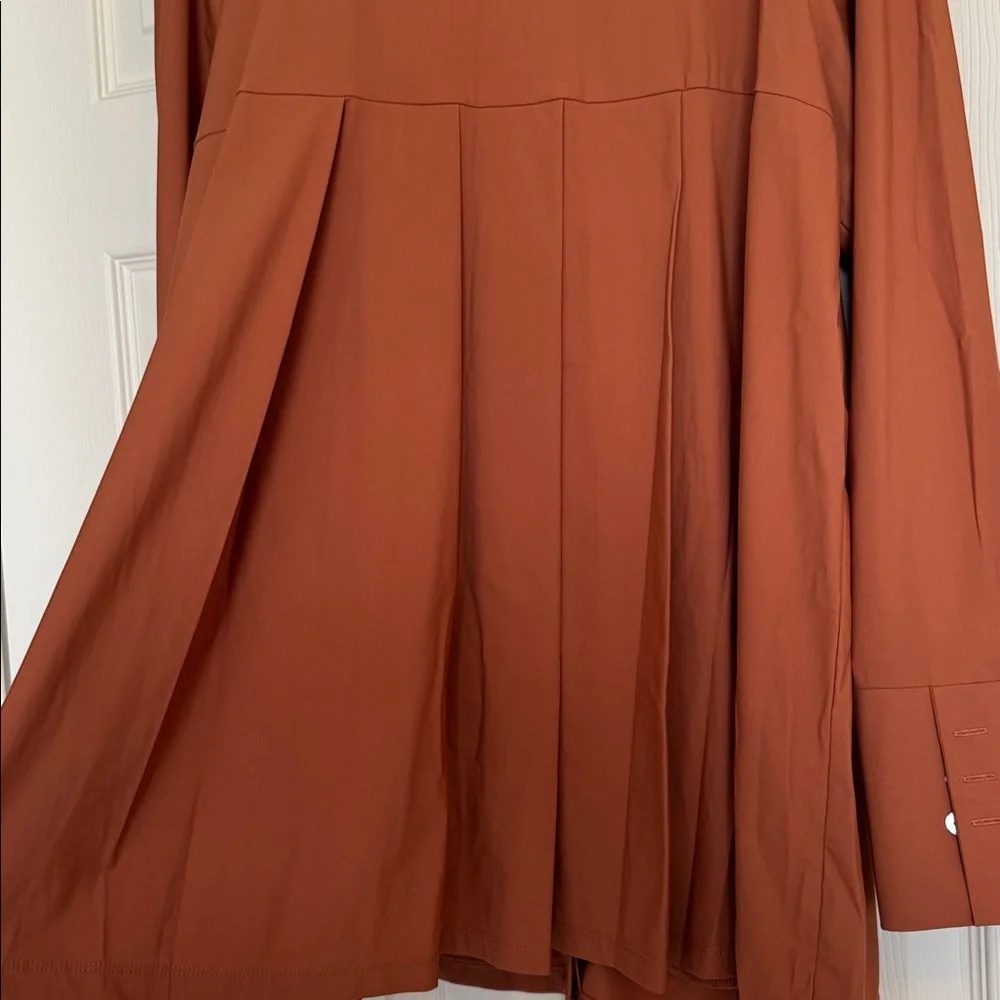 MarlaWynne Rust Button-Down Tunic Top - Picture 6 of 7